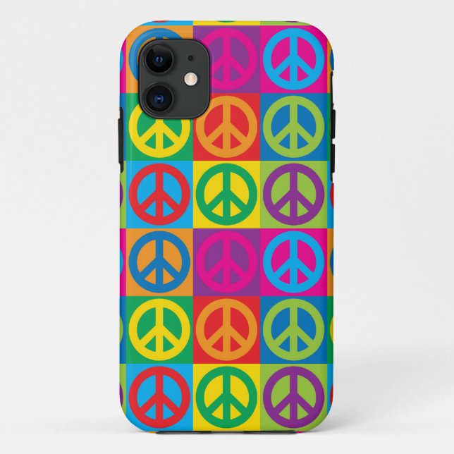 Pop Art Peace Symbols Case-Mate iPhone Case (Back)