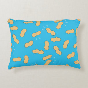 Pop Art Peanut Cartoon Blue Decorative Cushion