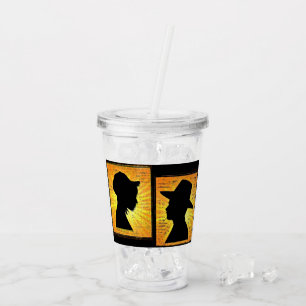 Pop Art Pilgrim Silhouettes Acrylic Tumbler