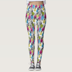 Pop Art Pineapples And Palm Leaves 2 Leggings