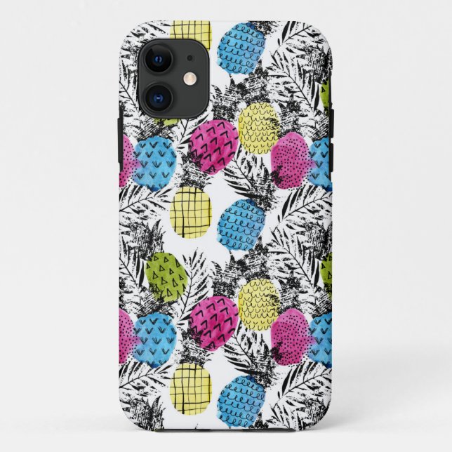 Pop Art Pineapples And Palm Leaves Case-Mate iPhone Case (Back)