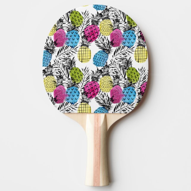 Pop Art Pineapples And Palm Leaves Ping Pong Paddle (Front)