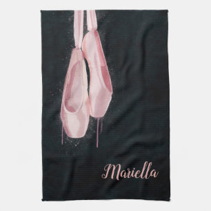 Pop Art Pink Ballet Shoes Tea Towel