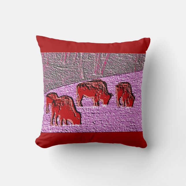 Pop Art Pink Buffalo Cushion (Front)