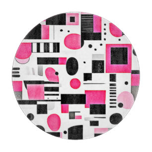 Pop Art Pink Geometry Design Cutting Board