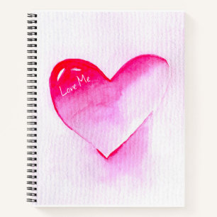 Pop art pink heart valentine notebook