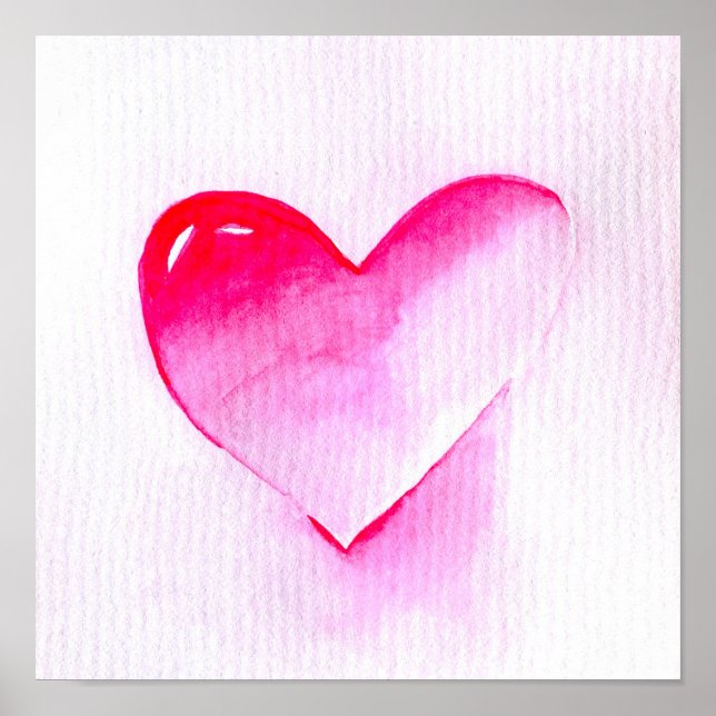 Pop art pink heart valentine poster (Front)