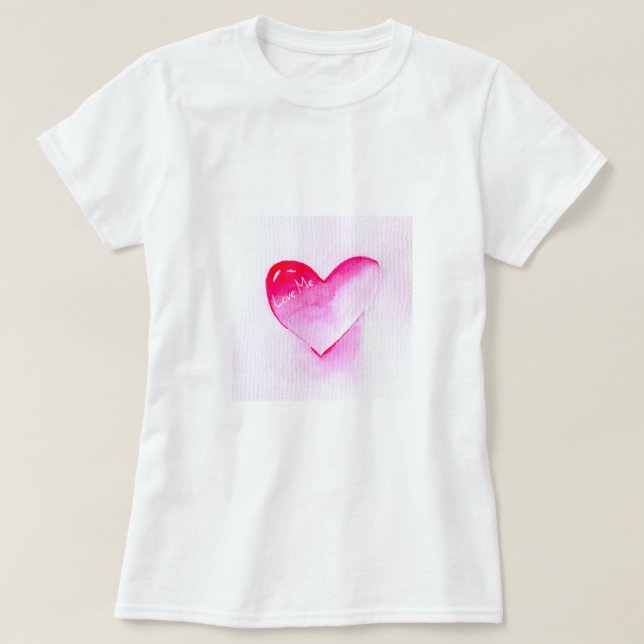 Pop art pink heart valentine T-Shirt (Design Front)