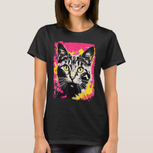 Pop Art Pink Tortoiseshell Cat T-Shirt