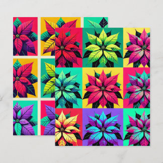Pop Art Poinsettia Colour Blocks Scrapbook Paper