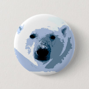 Pop Art Polar Bear 6 Cm Round Badge
