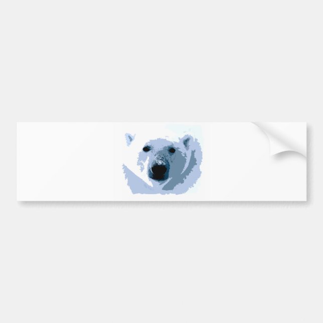 Pop Art Polar Bear Bumper Sticker (Front)