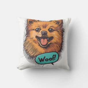 Pop Art Pomeranian � Retro Comic Dog Cushion