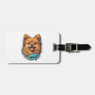 Pop Art Pomeranian � Retro Comic Dog Luggage Tag