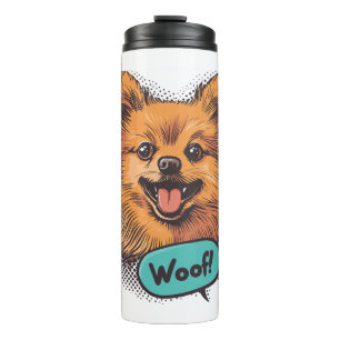 Pop Art Pomeranian – Retro Comic Dog Thermal Tumbler