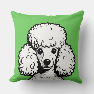 Pop Art Poodle Lime & White Chic Aesthetic Cushion