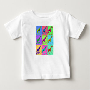 Pop Art Popart Walking Giraffe Multi-Colour Baby T-Shirt