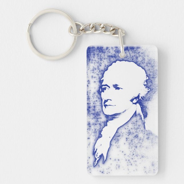 Pop Art Portrait Alexander Hamilton Key Ring (Front)