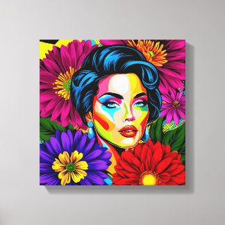 Pop art portrait canvas print