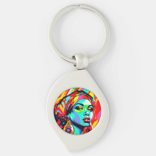 Pop Art Portrait Key Ring