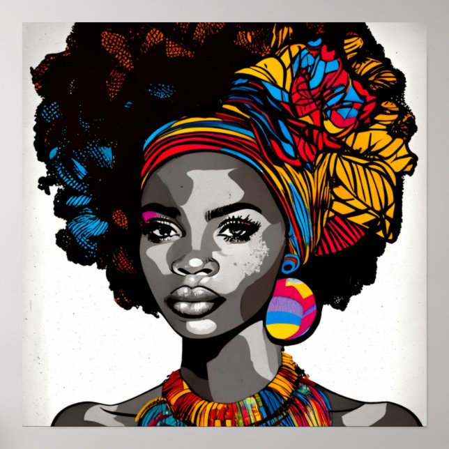 Pop Art Portrait of an African Girl from the 80s Poster (Front)