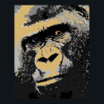 Pop Art Portrait of Gorilla Poster Print<br><div class="desc">Black & White Pop Art Mountain Gorilla Face Close Look Digital Artwork - Face of Gorilla Poster Print - Digital Wild Animals Photography Nature Art - Wild Mountain Primates Gorillas - Head of Gorilla Poster</div>