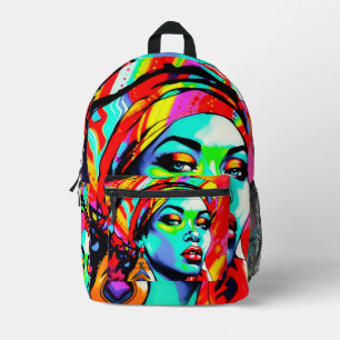 Pop Art Portrait  Printed Backpack