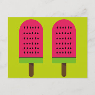 Pop Art posicle watermelon fruit art Postcard