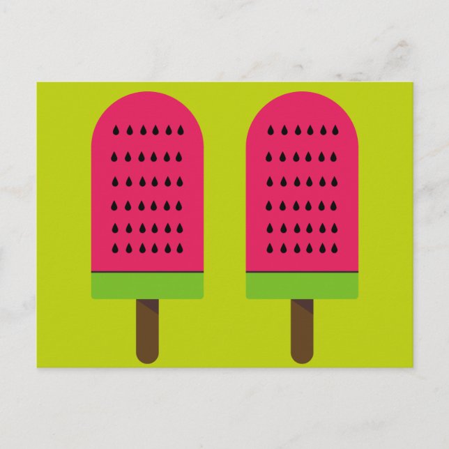 Pop Art posicle watermelon fruit art Postcard (Front)