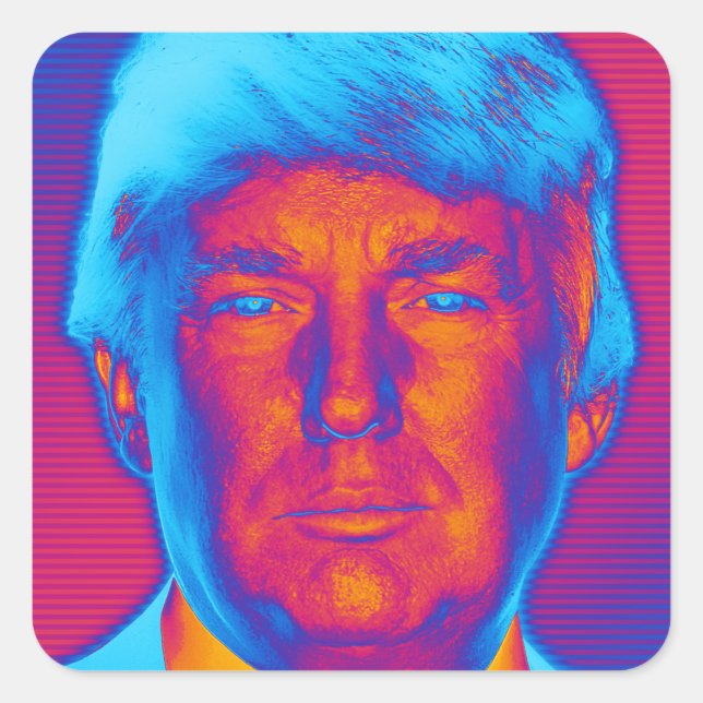 Pop Art President Trump Square Sticker (Front)