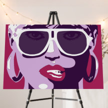 Pop Art Pretty Woman Sunglasses Pink Lipstick