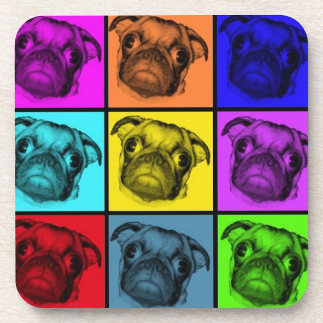 Pop Art Pug Coasters (Front)