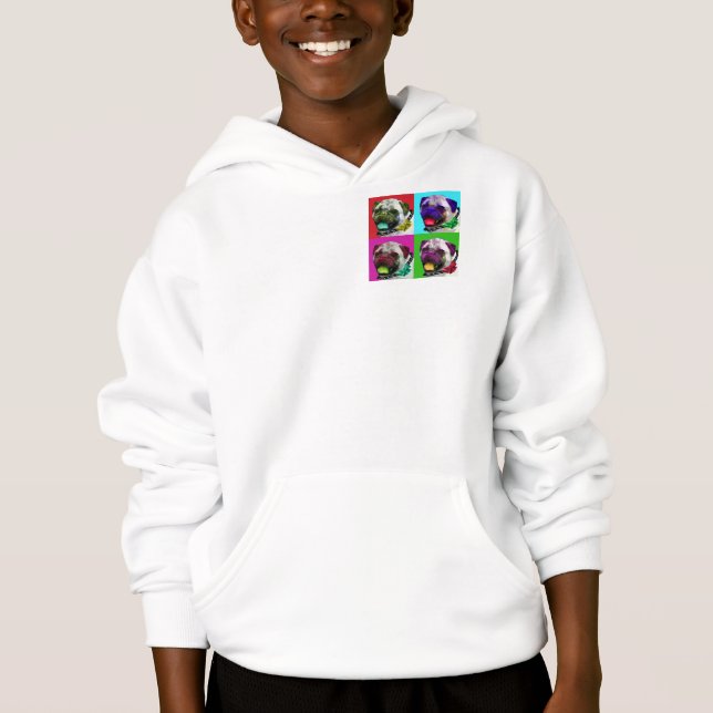 Pop Art Pug Kids Zip Hoodie (Front)