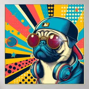 POP-ART PUG LIFE 3 POSTER