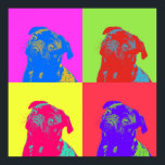Pop Art Pug Portrait Poster<br><div class="desc">Decorate your space with a bright and fun dog poster. Retro and stylish,  this custom design features a portrait of a pug with a pop art screen print style in bright colors. Perfect for dog lovers.</div>