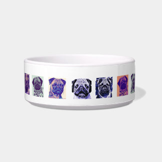 Pop-Art Pugs Ceramic Pet Bowl