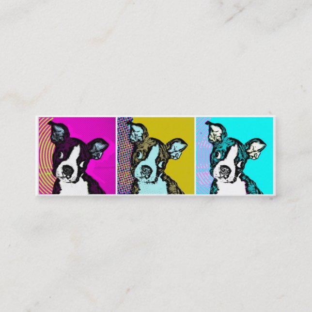 Pop Art Puppy Mini Business Card (Front)