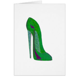 Pop-art purple and green stiletto shoes