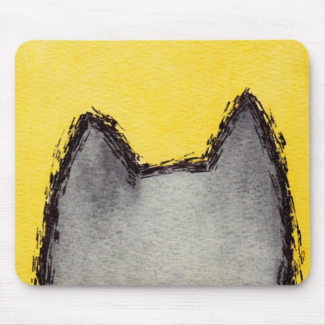 Pop Art PussyCat Yellow Mousepad (Front)