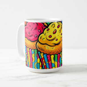 Pop Art Rainbow Cupcakes Explosion Coffee Mug