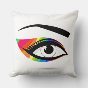 Pop Art Rainbow Eyeshadow Throw Pillow