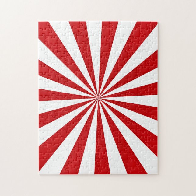 Pop Art Rays: Red and White Jigsaw Puzzle (Vertical)