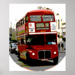 Pop Art Red London Bus Poster<br><div class="desc">Travel Art Photos of Symbols of World's Famous Capital Cities - Symbols of London: Routemaster Bus Pop Art Image - Historical Icons of London City</div>