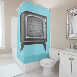 Pop Art Retro Television Set Shower Curtain