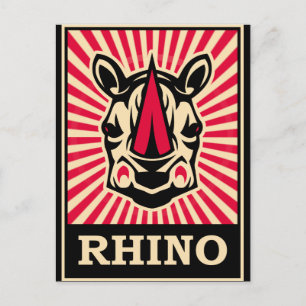 Pop Art Rhinoceros Postcard