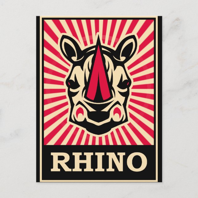 Pop Art Rhinoceros Postcard (Front)