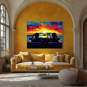 Pop Art Road Trip Sunset Wall Art – Adventure