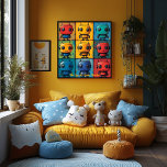 Pop Art Robot Grid Colourful Wall Art<br><div class="desc">This playful pop art robot grid design features adorable robots in vibrant, bold colours, perfect for adding a modern and fun touch to any space. With its cheerful palette and charming characters, this customisable wall art is ideal for children's rooms, tech-themed spaces, or gifts for robot lovers. Available in multiple...</div>