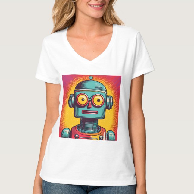 Pop Art Robot T-Shirt (Front)
