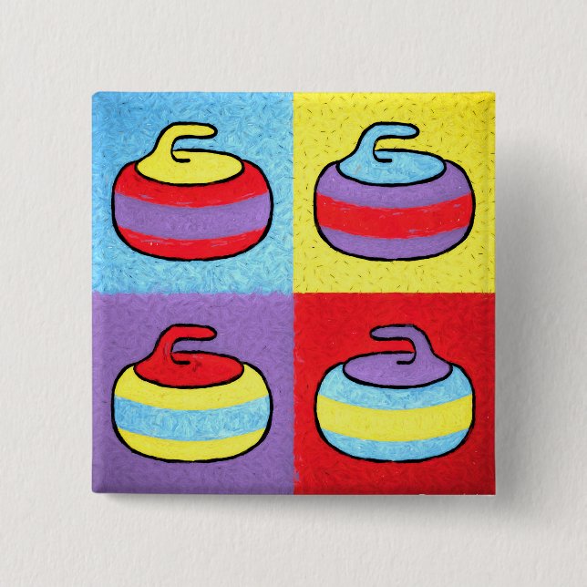 Pop Art Rocks Curling Design 15 Cm Square Badge (Front)